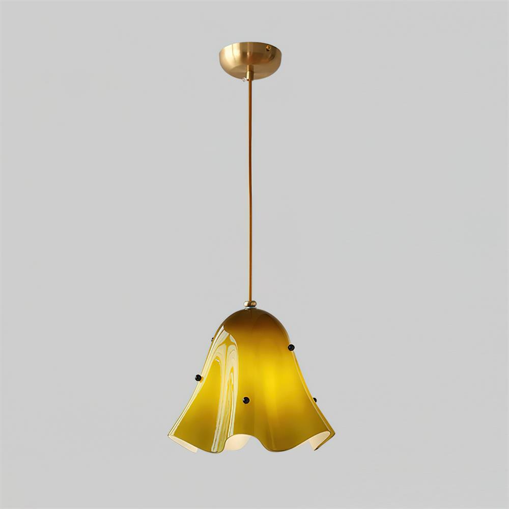 Ambient Glow Elegant Brass Glass Pendant Light