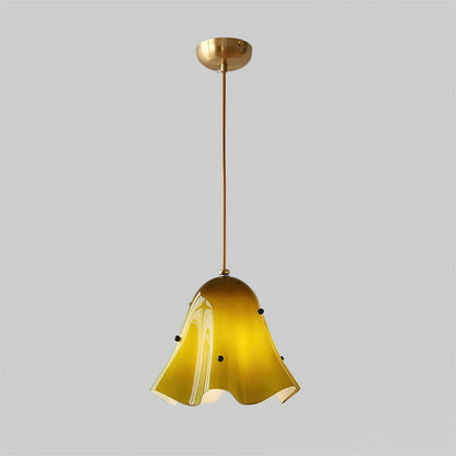 Ambient Glow Elegant Brass Glass Pendant Light