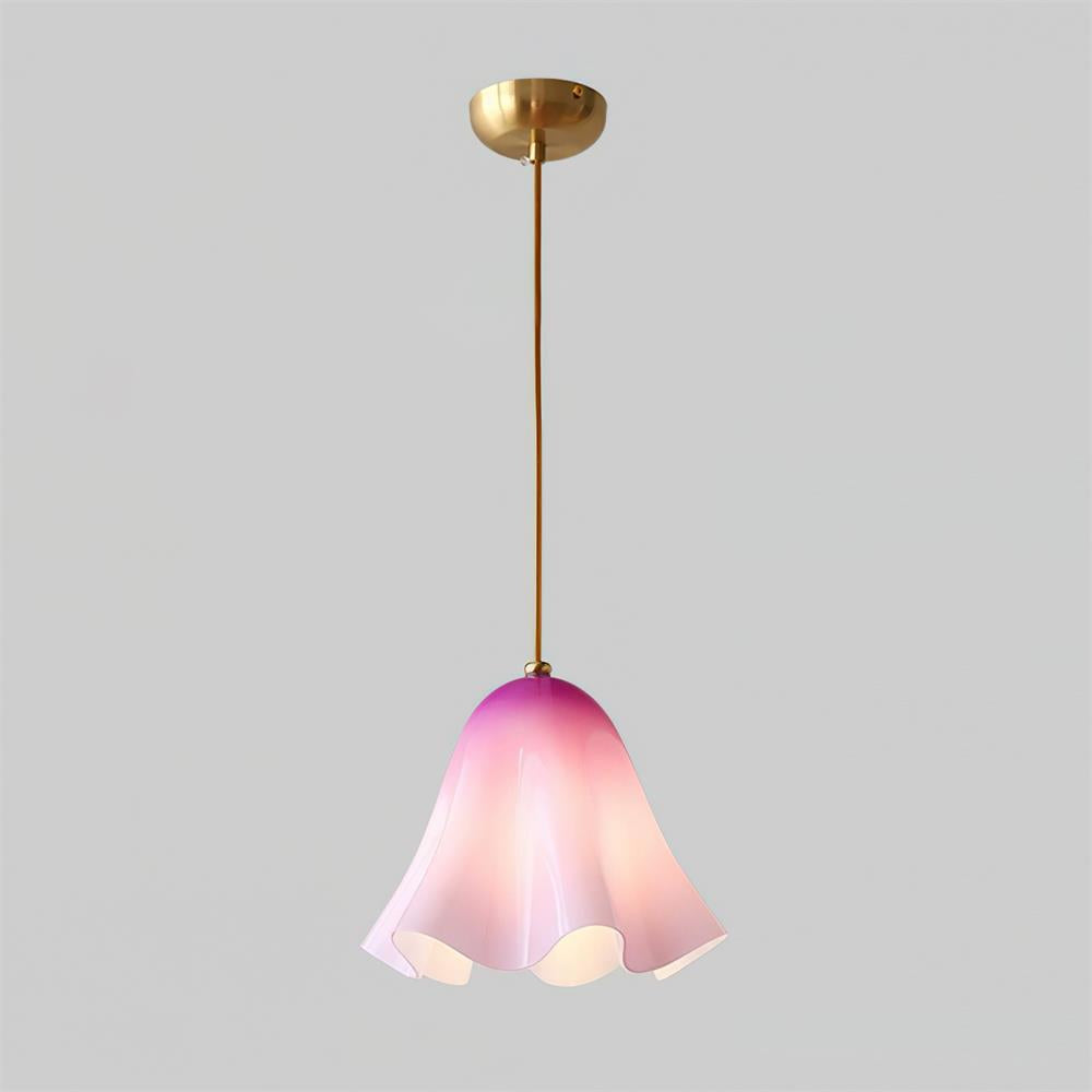 Ambient Glow Elegant Brass Glass Pendant Light