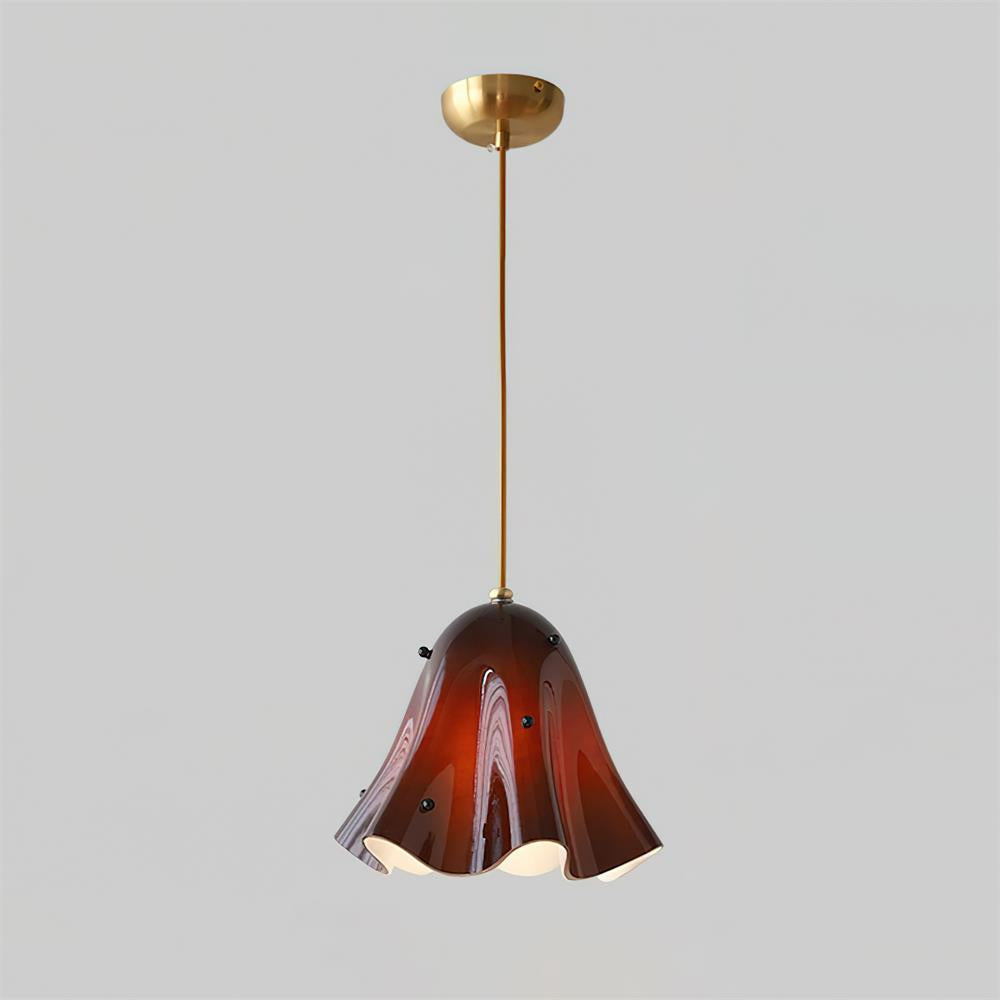 Ambient Glow Elegant Brass Glass Pendant Light
