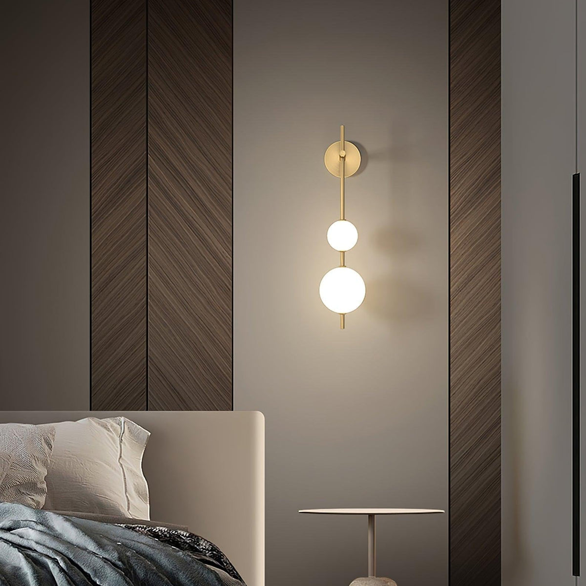 Glass Globe Elegant Vertical Wall Lamp