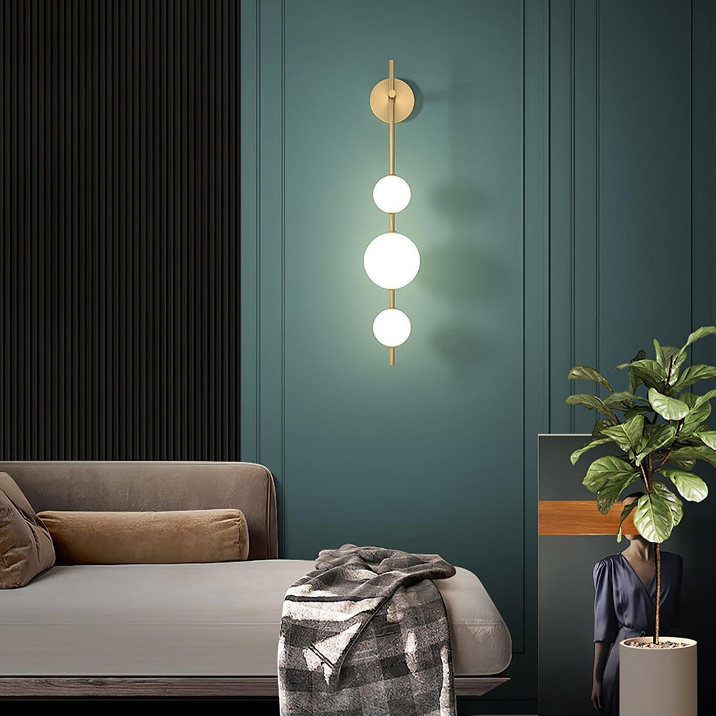 Glass Globe Elegant Vertical Wall Lamp