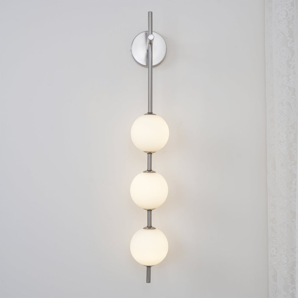 Glass Globe Elegant Vertical Wall Lamp