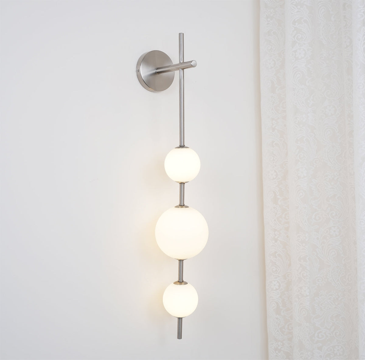 Glass Globe Elegant Vertical Wall Lamp