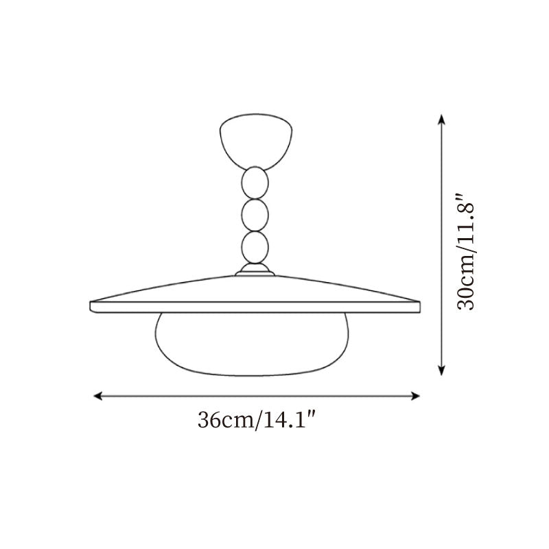 Imitation Alabaster Diffuser With Walnut Wood Ceiling Light
