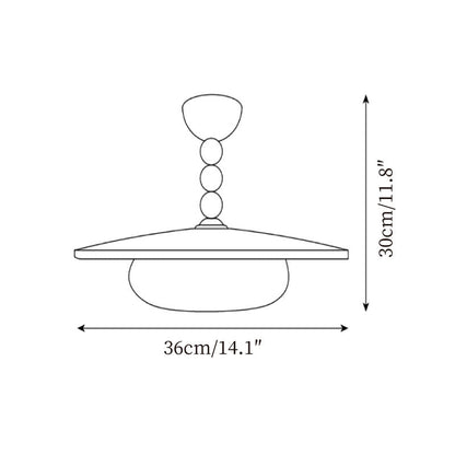 Imitation Alabaster Diffuser With Walnut Wood Ceiling Light