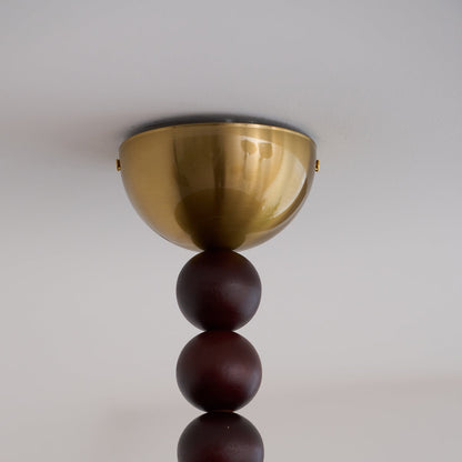 Imitation Alabaster Diffuser With Walnut Wood Ceiling Light
