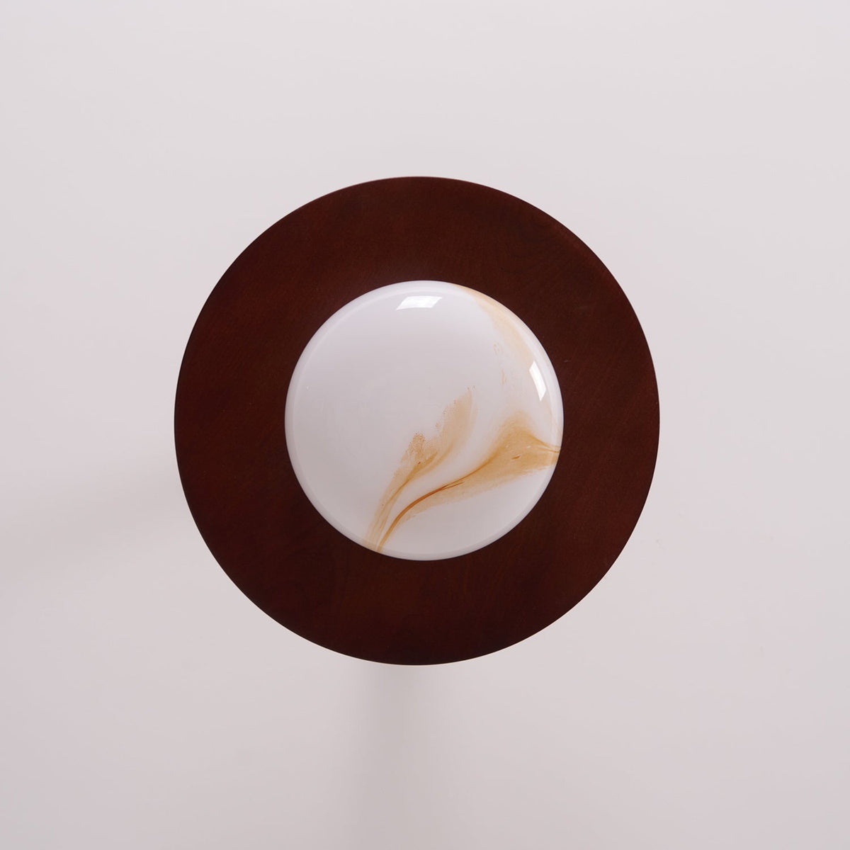 Ceiling Light White And Walnut Diffuser Imitation Alabaster