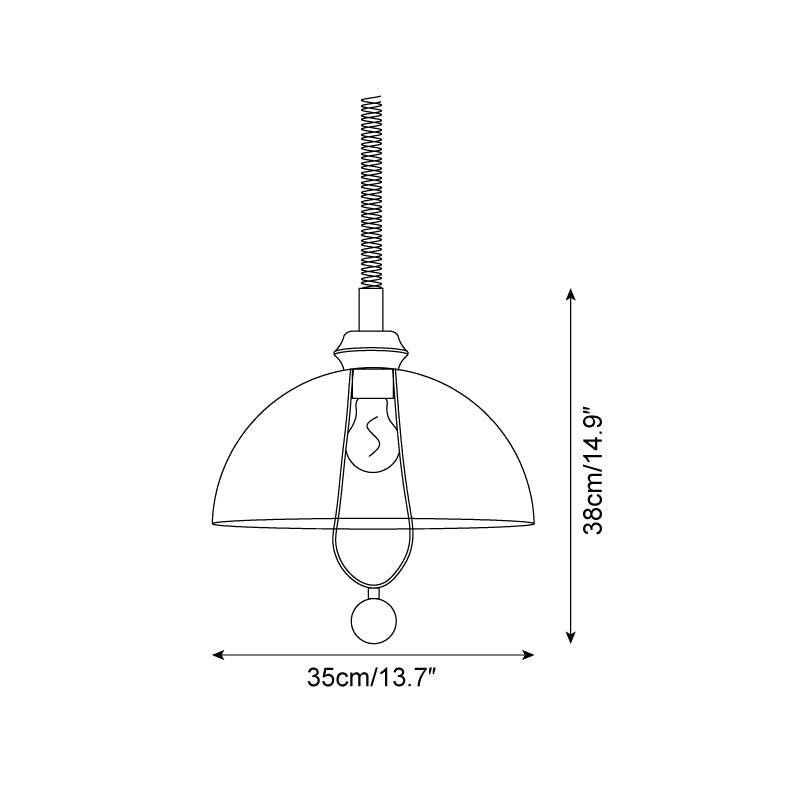 Walnut Wood Accents Elegant Glass Pendant Light