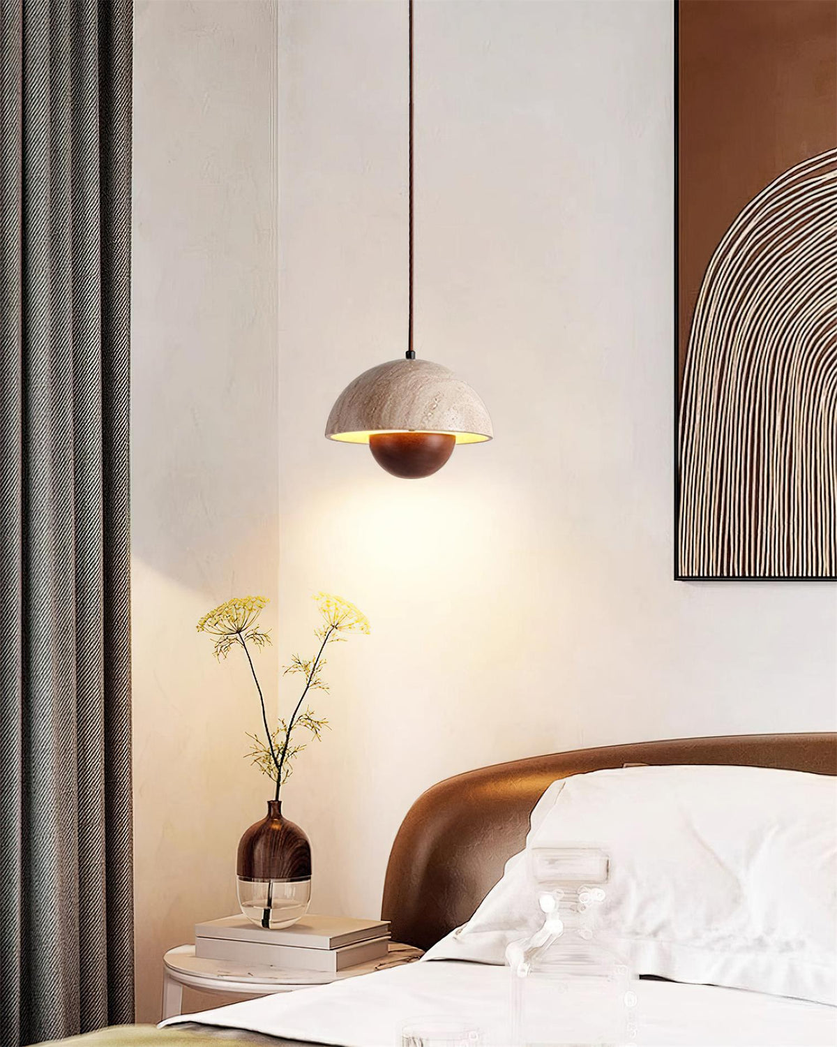 Warm Ambience Travertine Pendant Light Ritta