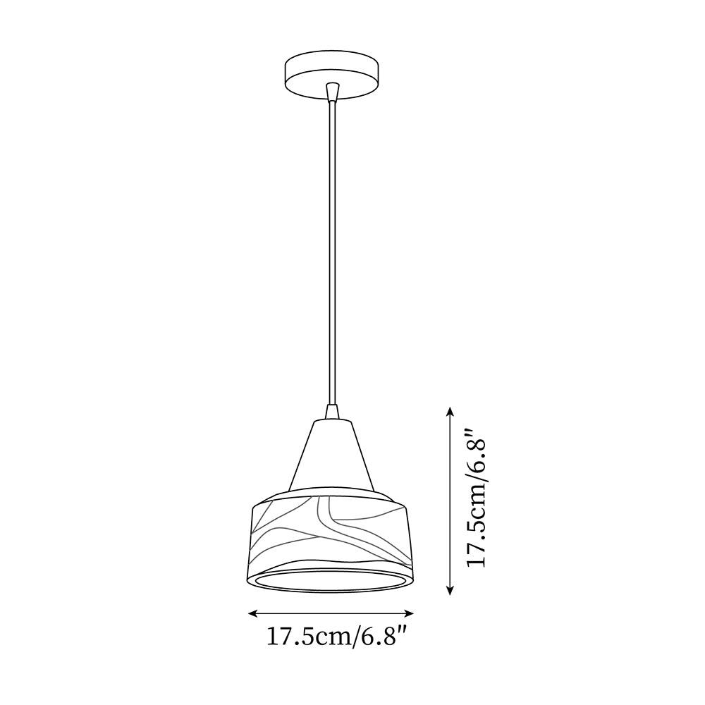 Amber Glass Shade Pendant Lamp With Wood Top For Warm Glow