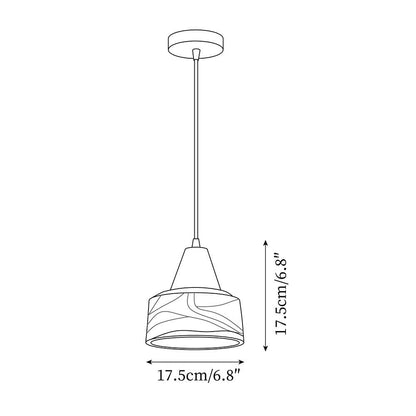 Amber Glass Shade Pendant Lamp With Wood Top For Warm Glow