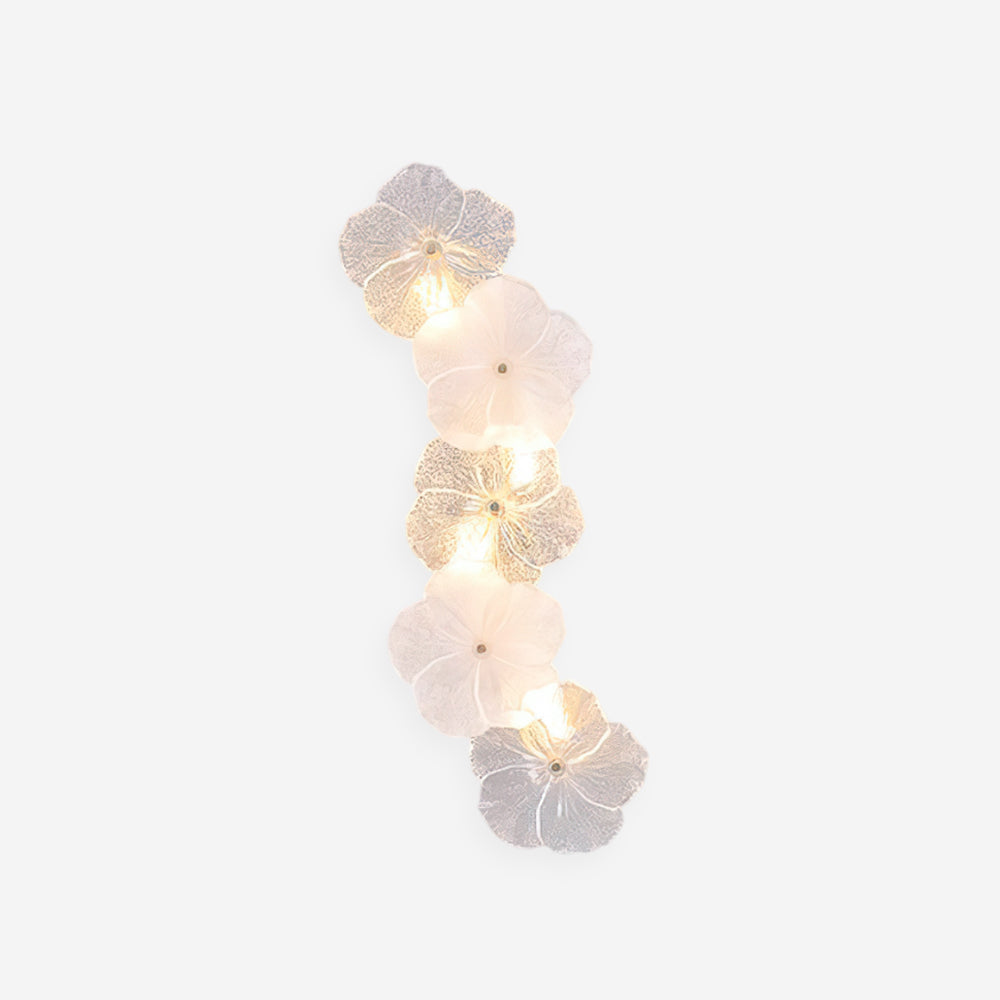 Dimmer Compatible Hardwired Metal And Glass Floral Wall Lamp G9