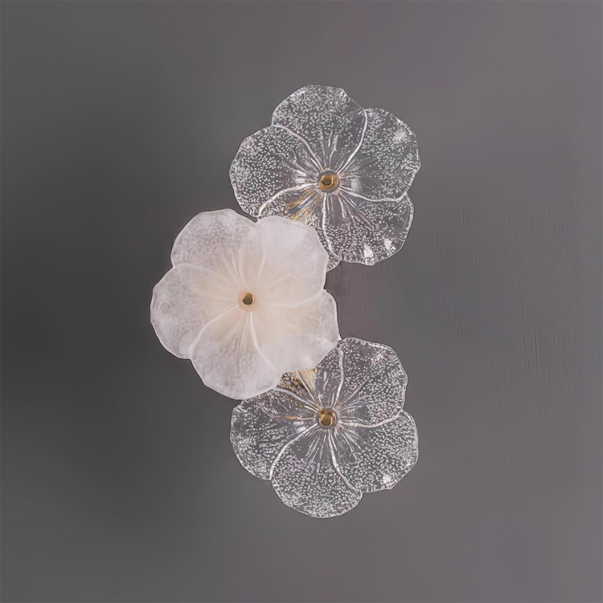 Dimmer Compatible Hardwired Metal And Glass Floral Wall Lamp G9