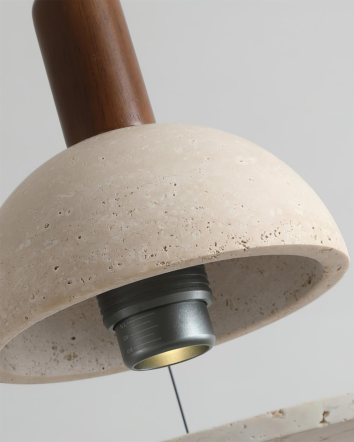 Sculptural Ambience Travertine Dome Pendant Lamp