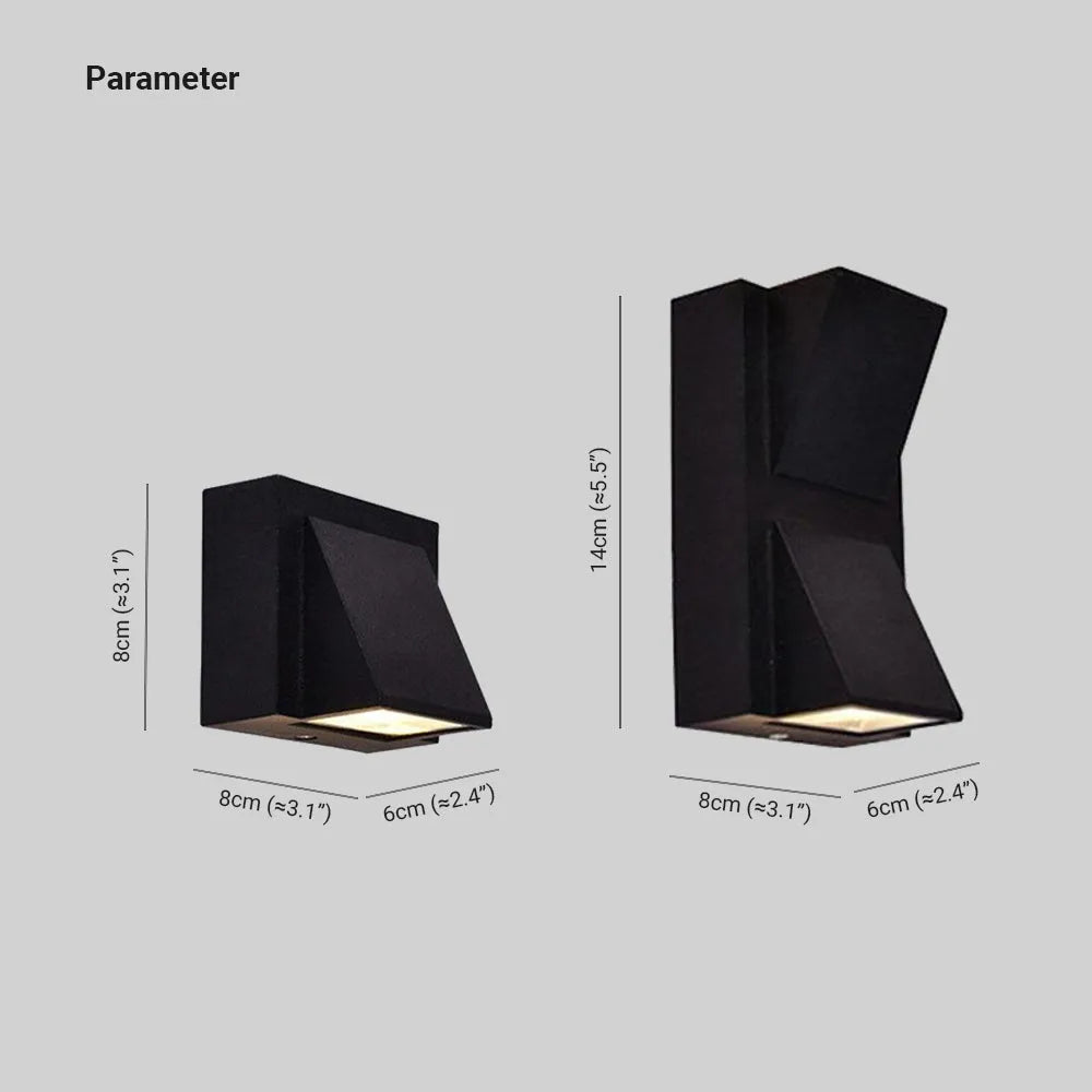 Black Lumina Metal Outdoor LED Wall Light
