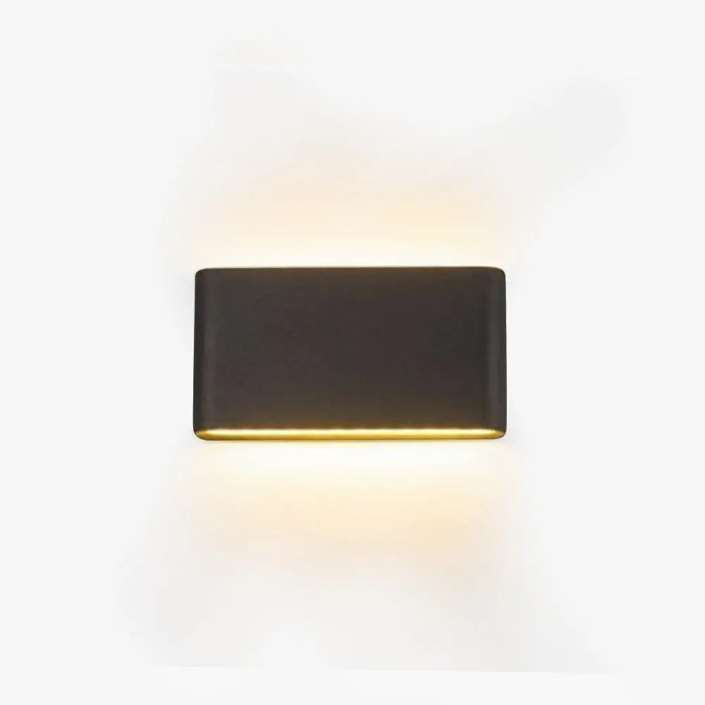 Black And White Waterproof Outdoor Modern Rectangular Wall Light