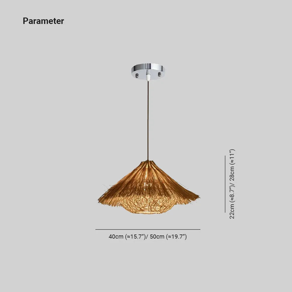 Ambient Living Spaces Rattan Handwoven Pendant Light