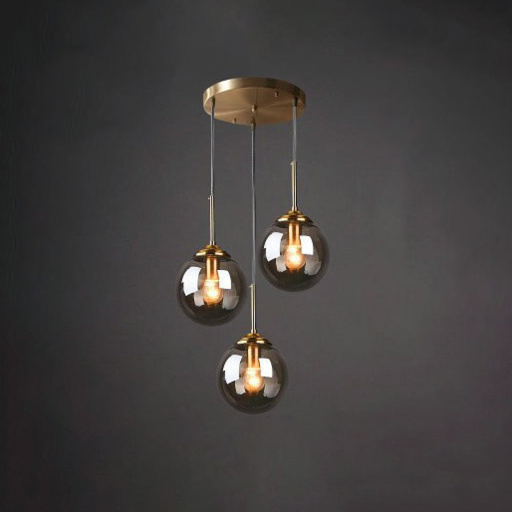 Smoke Amber Elegant Ambience Art Glass Bubble Pendant Light