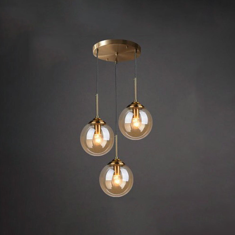 Smoke Amber Elegant Ambience Art Glass Bubble Pendant Light