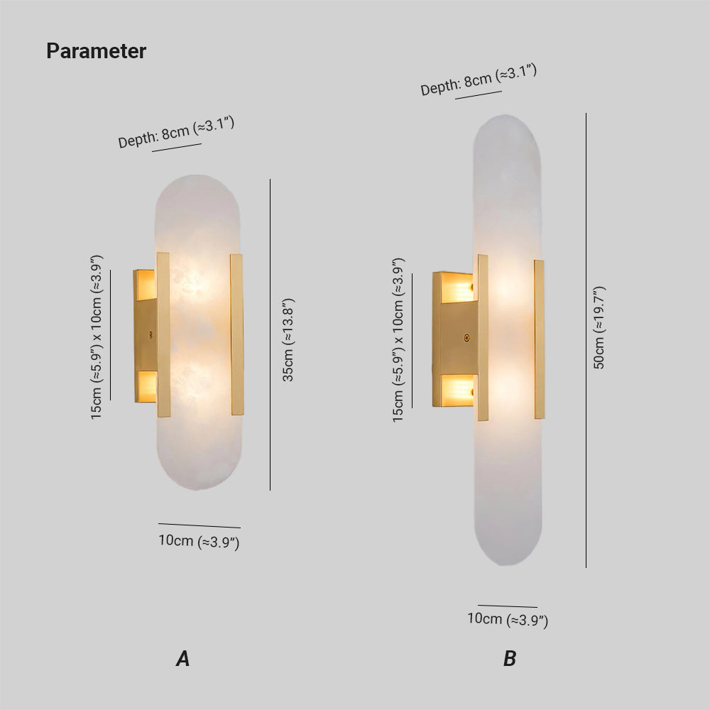 Warm Glow Alabaster Elongated Wall Light