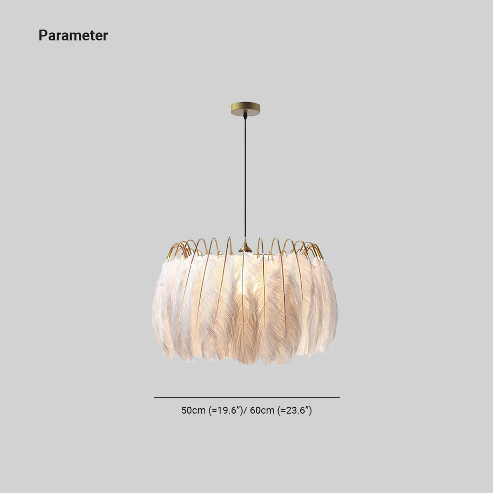 Warm Ambience And Luxurious Soft Glow Elegant Feather Pendant Light
