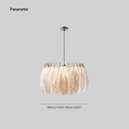 Warm Ambience And Luxurious Soft Glow Elegant Feather Pendant Light