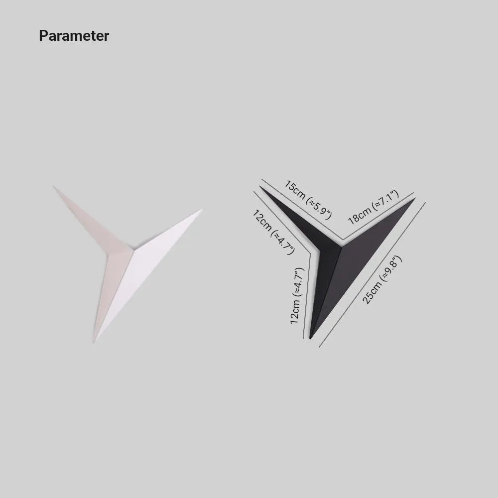 Modern Lighting For Bedroom Triangular Metal LED Wall Lamp