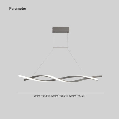 Pendant Light Durable Metal Linear Double Wave