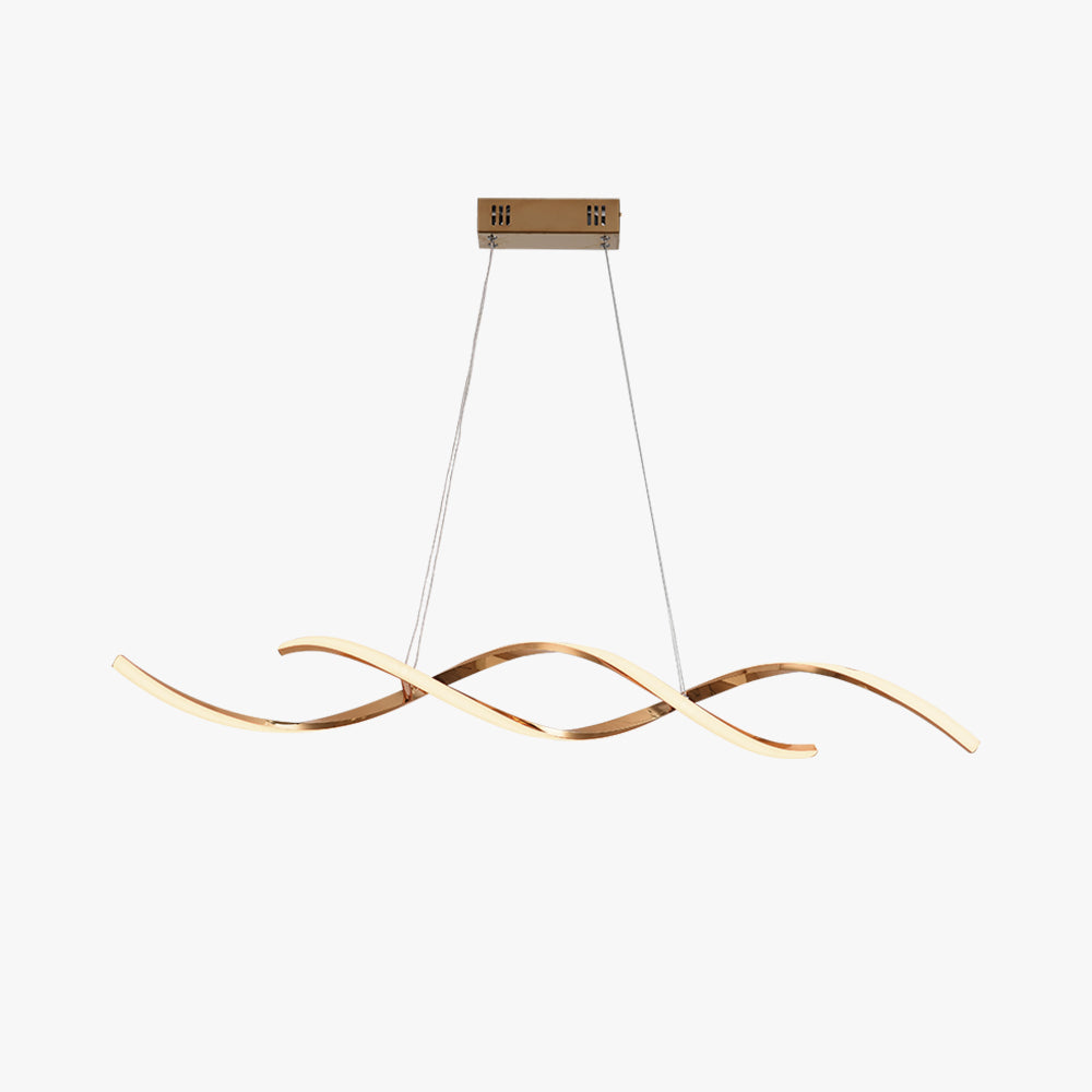 Premium Chrome Gold Finish Arisha Modern Wavy Pendant Light