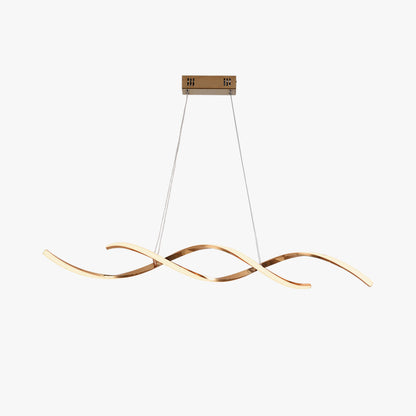 Premium Chrome Gold Finish Arisha Modern Wavy Pendant Light