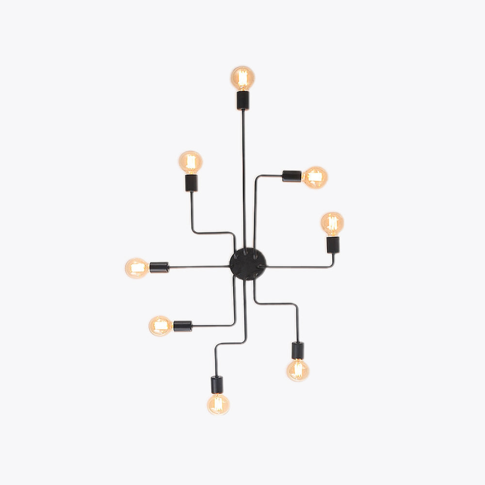 Industrial Modern Vintage Flush Mount Black Ceiling Light