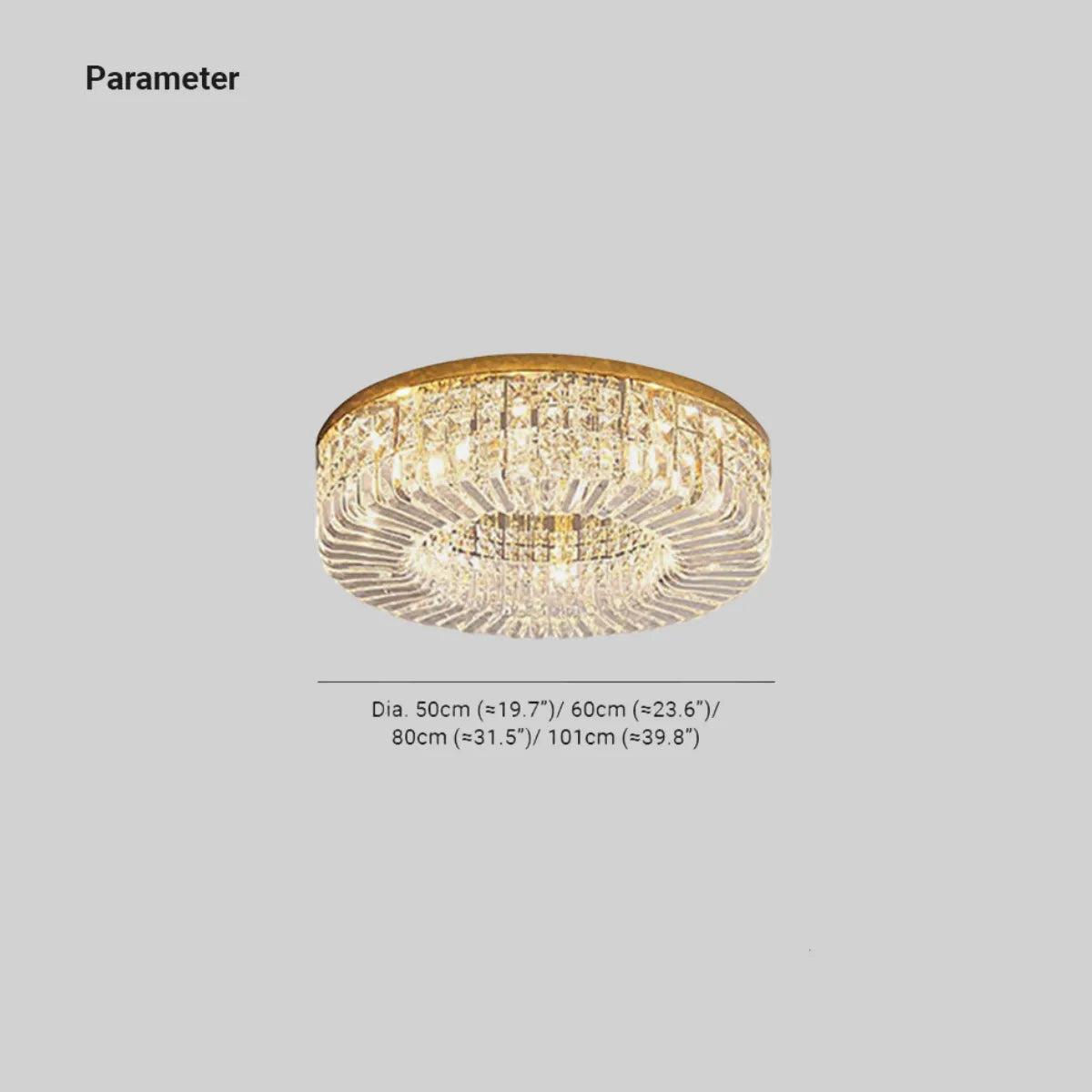 Metal Finish Nova Crystal Ceiling Mount Flush Light