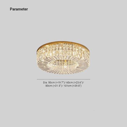 Metal Finish Nova Crystal Ceiling Mount Flush Light