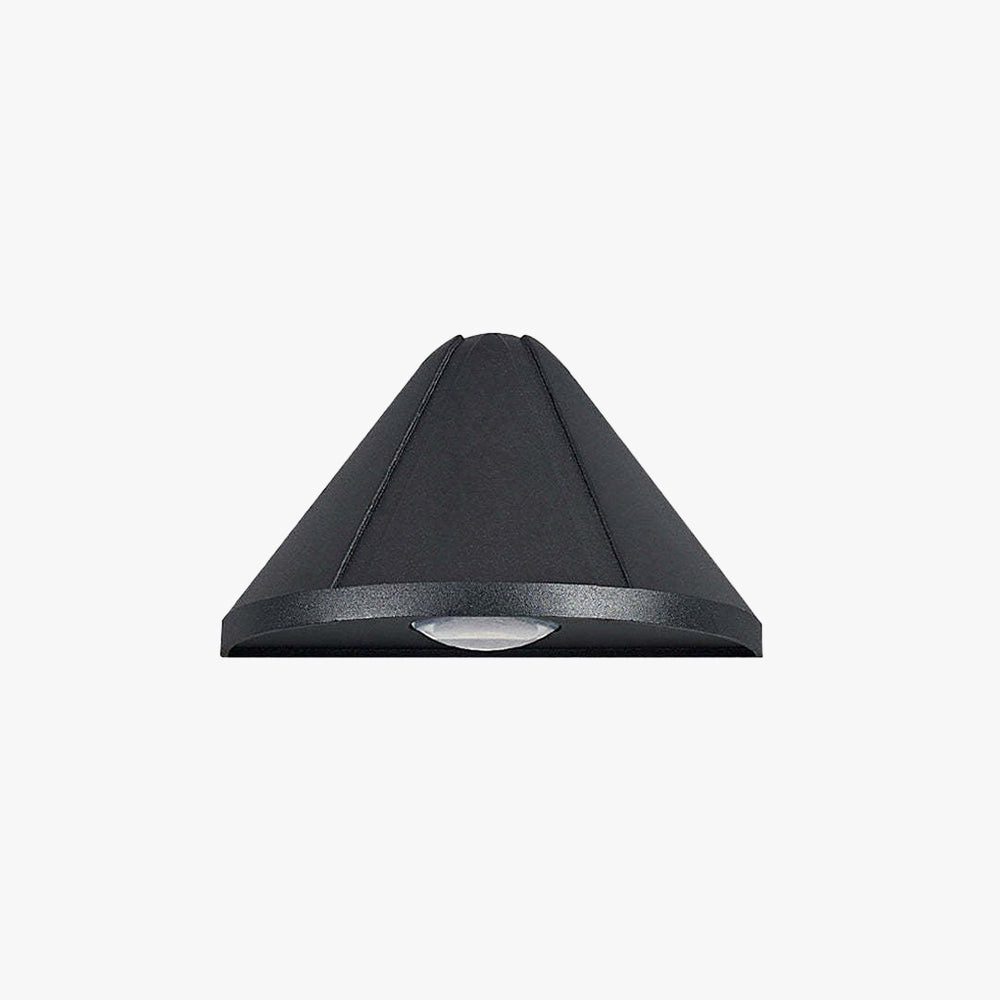 Outdoor Wall Light Black Metal Hardwired IP65 Cone Shaped