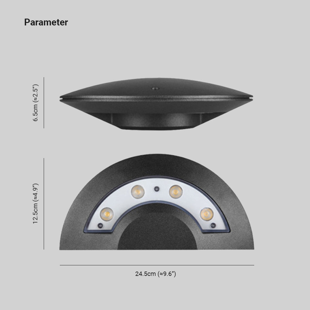 Outdoor Black Metal LED Wall Light Orbit
