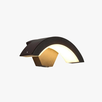 Black Outdoor Wall Light Nordic Weatherproof Arc LED