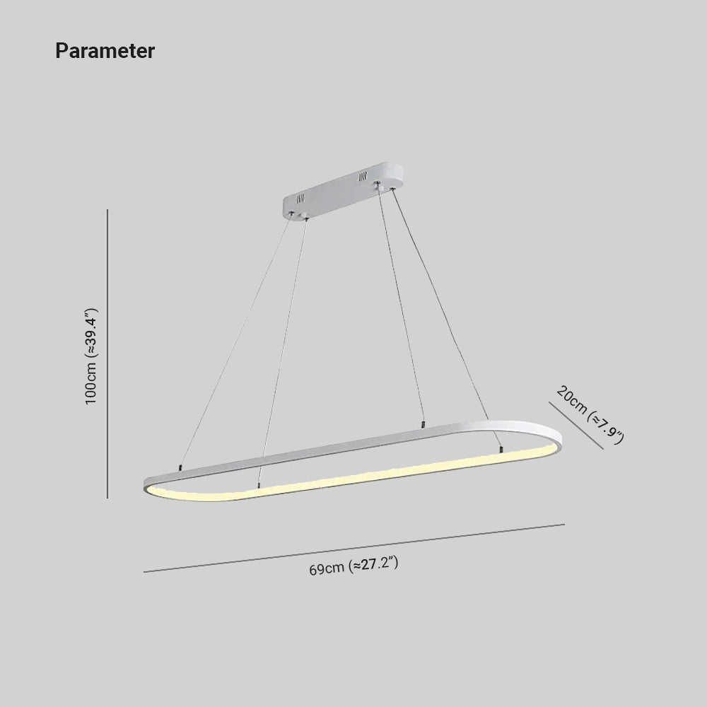 Minimalist Oval Pendant Light Featuring Warm Glow