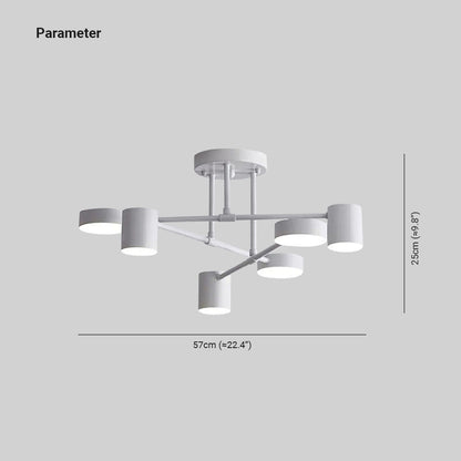 Three Colour Temperatures Six Head LED Flush Ceiling Light
