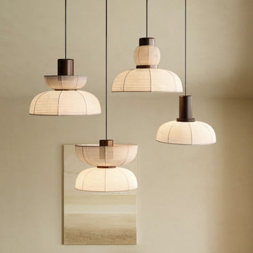 Pendant Light With Ambient Glow And Paper Fabric
