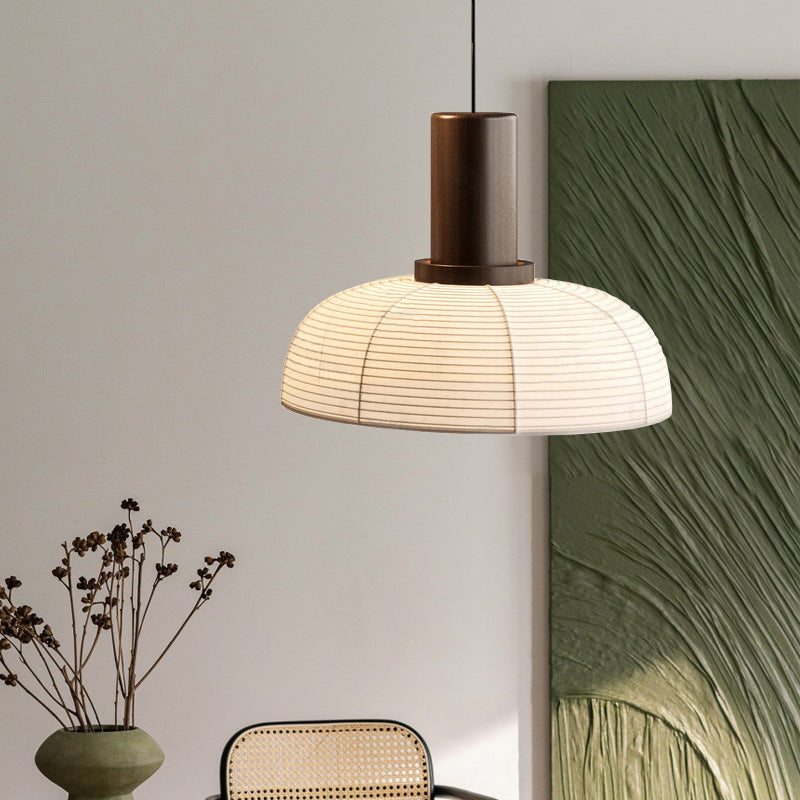 Pendant Light With Ambient Glow And Paper Fabric
