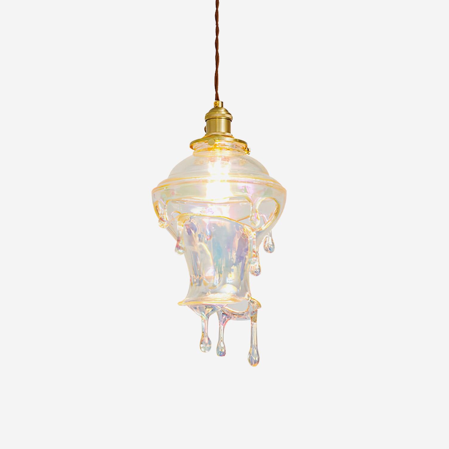 Ambient Glow Iridescent Pendant Lamp For Water Drop
