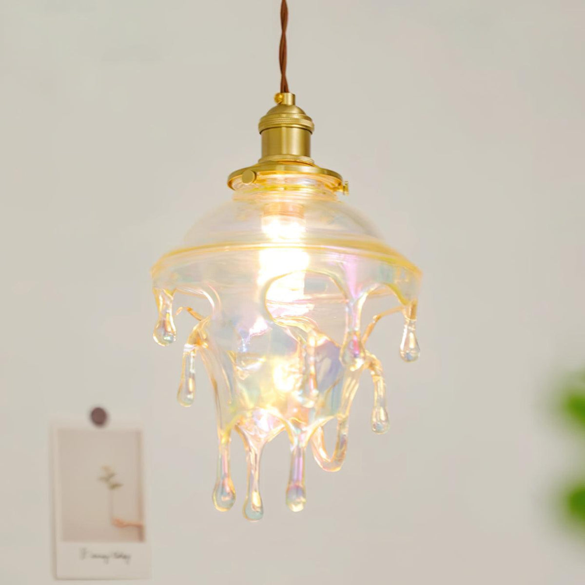 Ambient Glow Iridescent Pendant Lamp For Water Drop