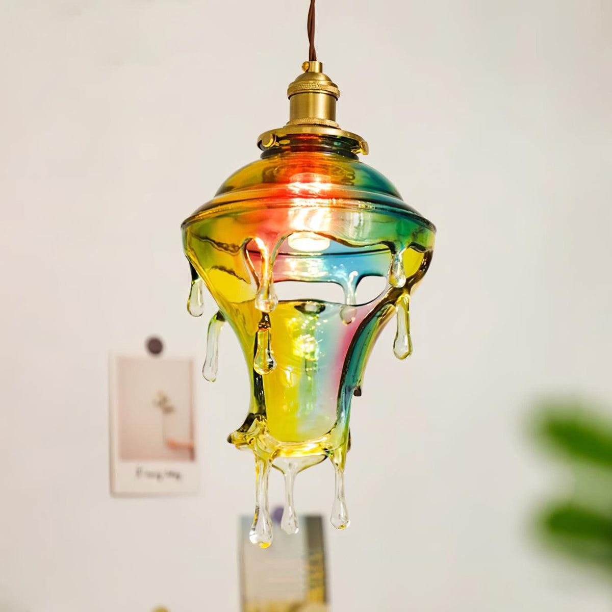 Ambient Glow Iridescent Pendant Lamp For Water Drop