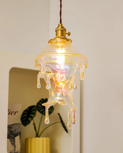 Ambient Glow Iridescent Pendant Lamp For Water Drop