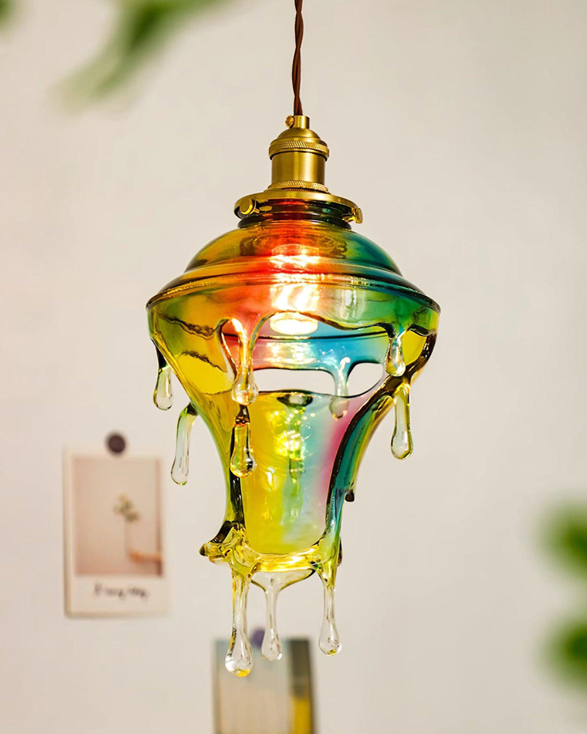 Ambient Glow Iridescent Pendant Lamp For Water Drop