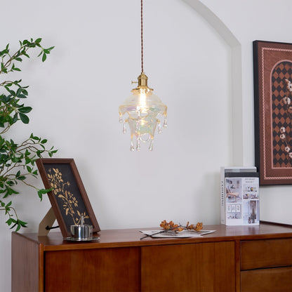 Ambient Glow Iridescent Pendant Lamp For Water Drop