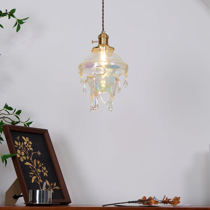 Ambient Glow Iridescent Pendant Lamp For Water Drop