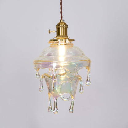 Ambient Glow Iridescent Pendant Lamp For Water Drop