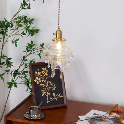 Ambient Glow Iridescent Pendant Lamp For Water Drop